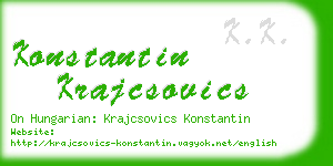 konstantin krajcsovics business card